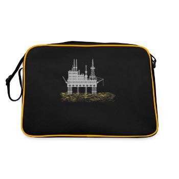 Drilling platform - oil rig - Retro Bag - black/gold - Back