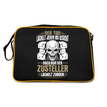 Zusteller Paketzusteller Briefträger Geschenk - Retro Tasche - Schwarz/Gold - Hinten