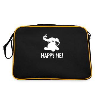 Éléphant - éléphant heureux moi! - Sac Retro - noir/or - Dos