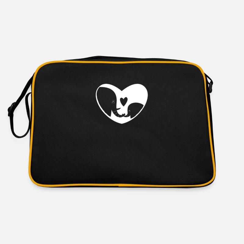 Éléphant - éléphant - Sac Retro - noir/or