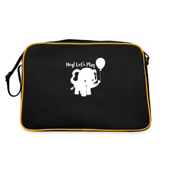 Elefant - elephant - Retro Tasche - Schwarz/Gold - Hinten