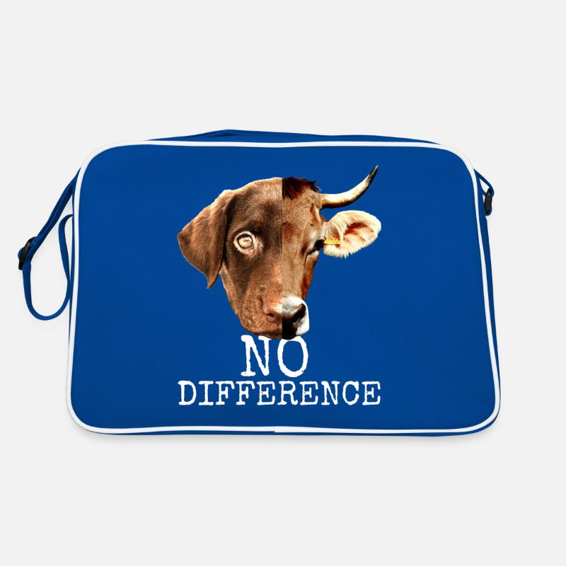 No Difference Pro Vegan Vegetarier Tierschutz Retro Tasche