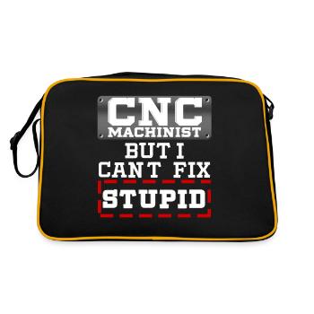 Funny Cnc Machinist Operator Work Quote Gift Idea - Retro Bag - black/gold - Back
