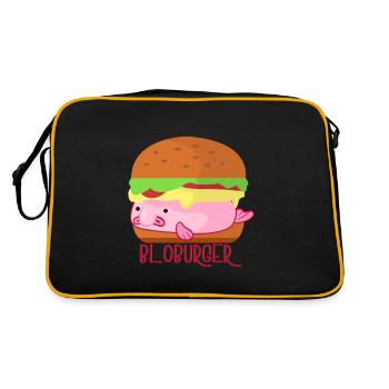 Pink blob fish as a burger - Retro Bag - black/gold - Back