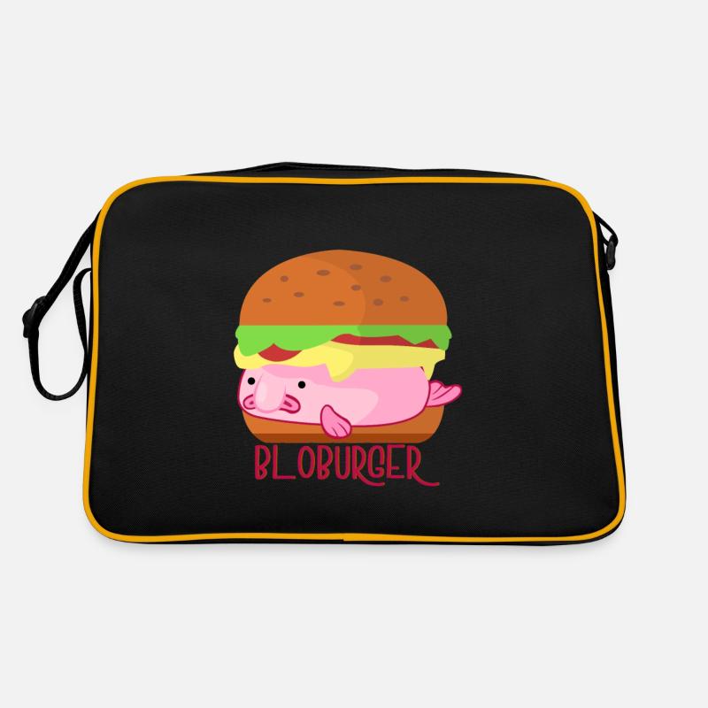 Poisson blob rose comme un hamburger Sac Retro