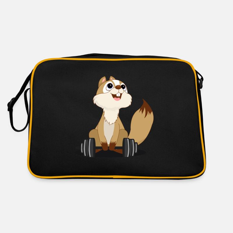 Fitness Eichhörnchen mit Handeln Retro Tasche