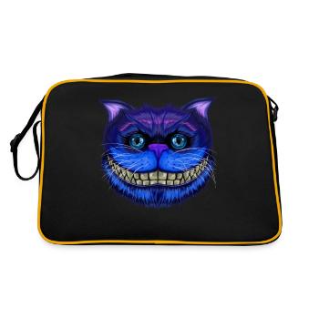 Cat Face Grinning Cat Wonderland Gift - Retro Bag - black/gold - Back