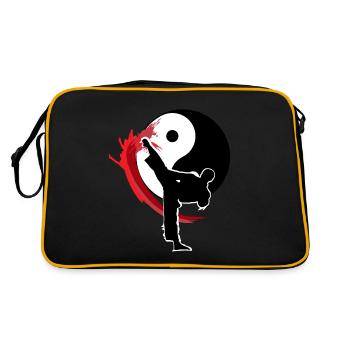 Yin Yang Karaté Tae Kwon Do coup de pied - Sac Retro - noir/or - Dos
