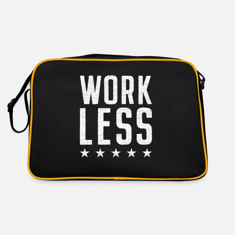 Work Less Retraite Retraite Préretraite retraités Cadeau Sac Retro