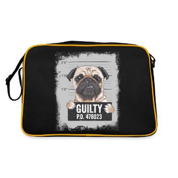 Chien drôle cadeau drôle animaux drôles - Sac Retro - noir/or - Dos