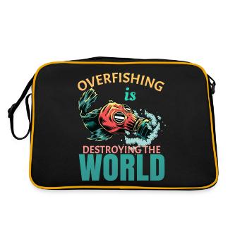 La surpêche détruit le monde protection de l’environnement cadeau - Sac Retro - noir/or - Dos