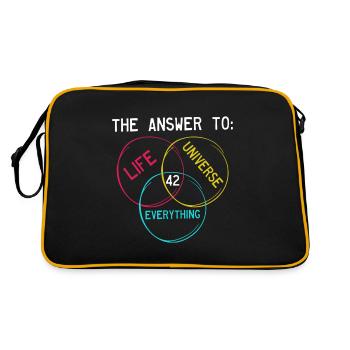 The answer is 42 - Retro Tasche - Schwarz/Gold - Hinten