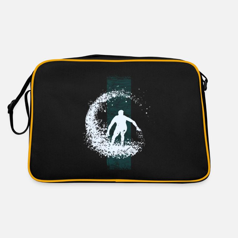 Surfer on the wave - Retro Bag - black/gold