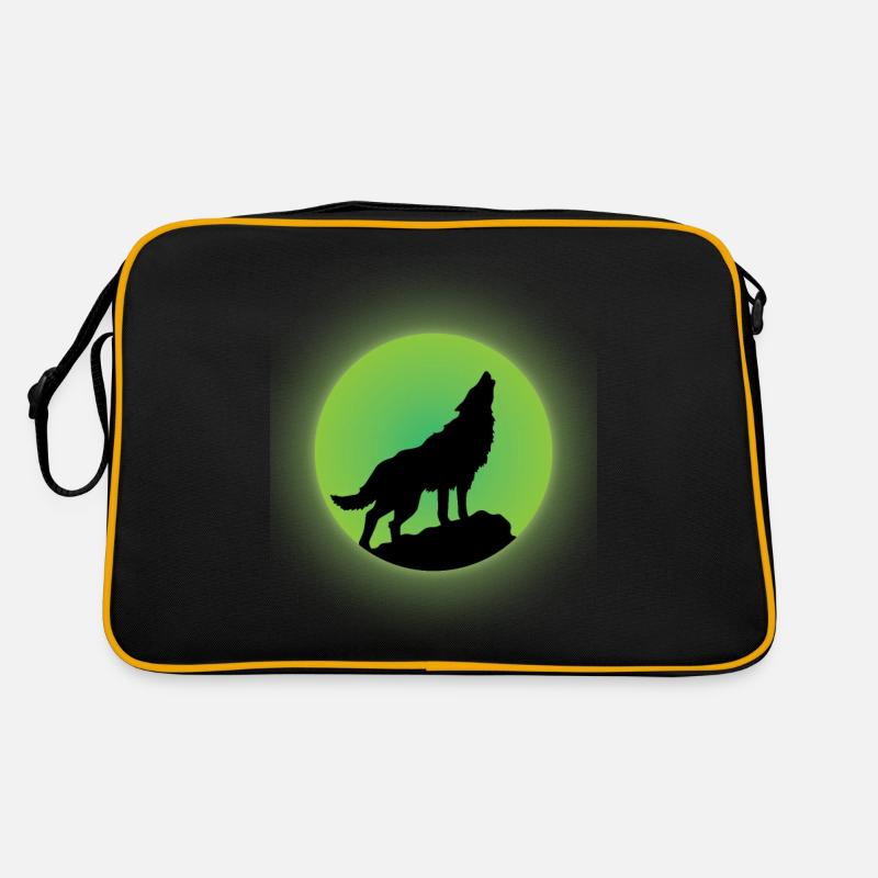 Wolf Glow - Retro Tasche - Schwarz/Gold