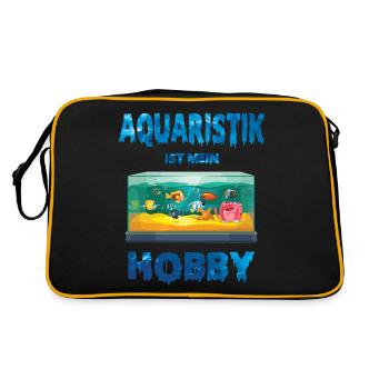 Aquarianer Aquarium Aquascaping Aquaristik - Retro Tasche - Schwarz/Gold - Hinten