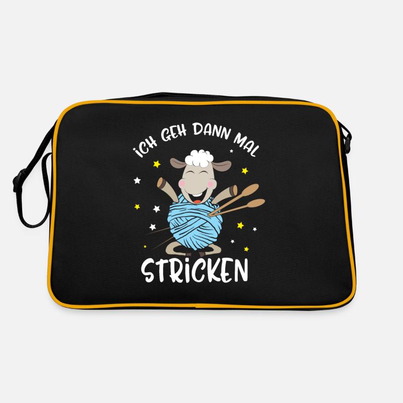 Lustiges Ich Geh Dann Mal Stricken Schaf Geschenk Retro Tasche