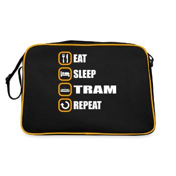 Tram Eat Sleep Repeat - Retro Bag - black/gold - Back