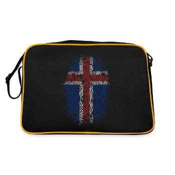 TEAM ICELAND - Retro Tasche - Schwarz/Gold - Hinten