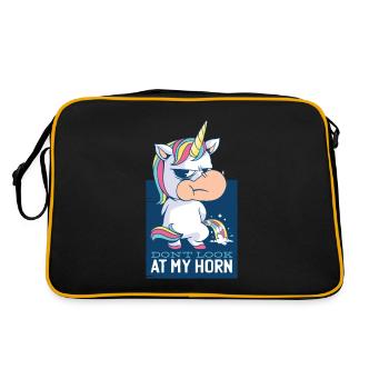 Unicorn unicorn funny fun funny design gift - Retro Bag - black/gold - Back