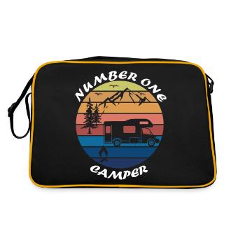 Camping Hobby Camping Camping Caravane Cadeau - Sac Retro - noir/or - Dos