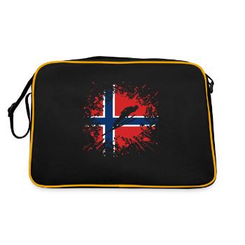 Sauteur À Ski Norvège Non Drapeau Des Sports - Sac Retro - noir/or - Dos
