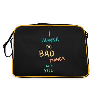 I wanna do bad things with you - Retro Bag - black/gold - Back