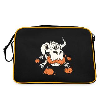 Trexs Skeleton Pumpkins Bestes Geschenk - Retro Tasche - Schwarz/Gold - Hinten