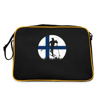 Cadeau Pour Les Amateurs De Ski De Fond Finlande - Sac Retro - noir/or - Dos
