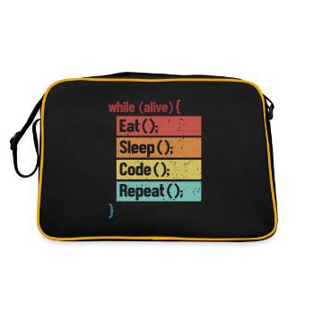 Eat Sleep Code Repeat Full Stack Coder Software - Retro Bag - black/gold - Back