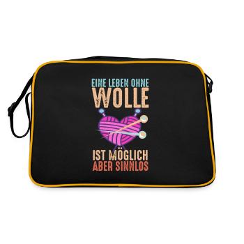 Stricken Häkeln und kreative Handarbeiten - Retro Tasche - Schwarz/Gold - Hinten