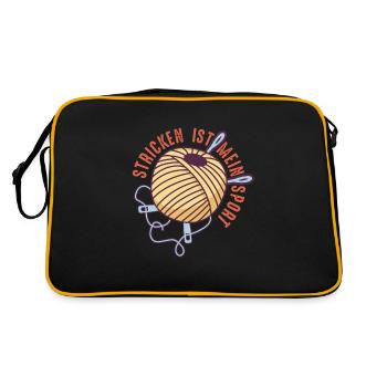 Stricken Häkeln und kreative Handarbeiten - Retro Tasche - Schwarz/Gold - Hinten