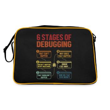 6 Stages of Debugging Full Stack Coder Software - Retro Bag - black/gold - Back