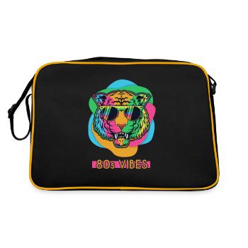 80's Vibes Retro Tiger 80s Vintage Party Cool - Retro Bag - black/gold - Back
