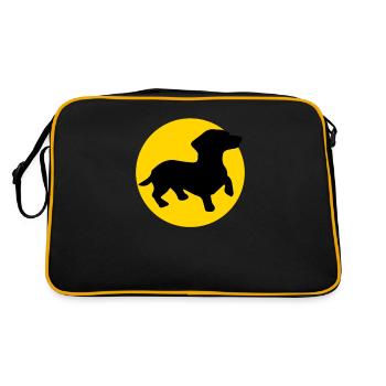 teckel et lune - Sac Retro - noir/or - Dos