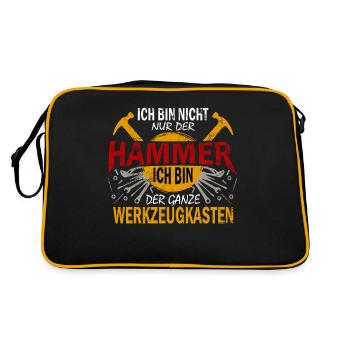 Je ne suis pas seulement un ouvrier de la boîte à outils du marteau - Sac Retro - noir/or - Dos