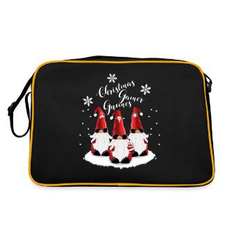Gamer Wichtel Gnome Christmas gamble - Retro Bag - black/gold - Back