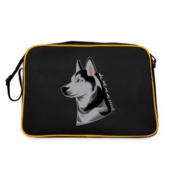 Husky - Great gift for husky lovers - Retro Bag - black/gold - Back