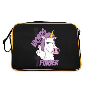 2 mots 1 doigt cheval - Licorne Baisez-vous - Sac Retro - noir/or - Dos