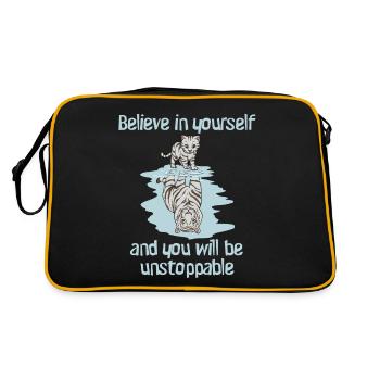 Vision chat mignon tigre du Bengale Croyez en vous - Sac Retro - noir/or - Dos