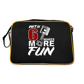 engine tuning funny saying auto car golf - Retro Bag - black/gold - Back
