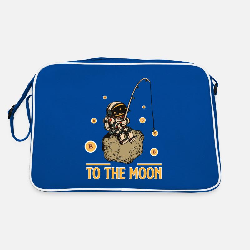Bitcoin To The Moon - cryptocurrency blockchain Retro Bag