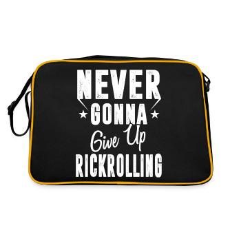 Never Gonna Give Up Rickrolling Funny Rick Roll - Retro Bag - black/gold - Back