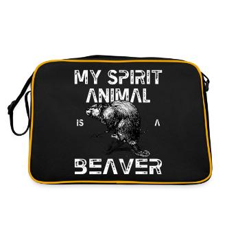 Spirit Animal Beaver - Retro Bag - black/gold - Back