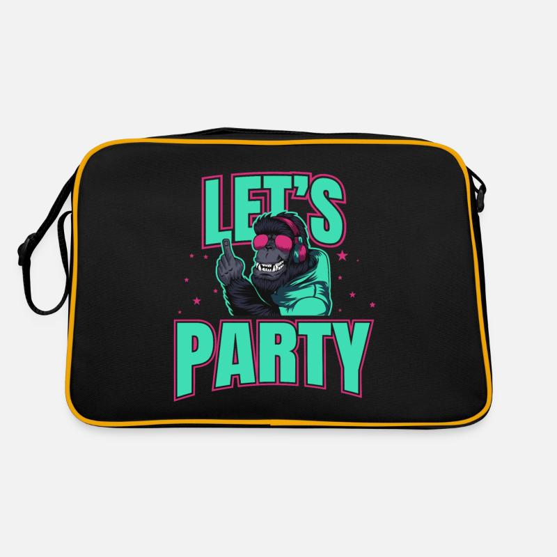 Let ́s Party DJ Monkey Celebration Gorilla Gift Idea Retro Bag