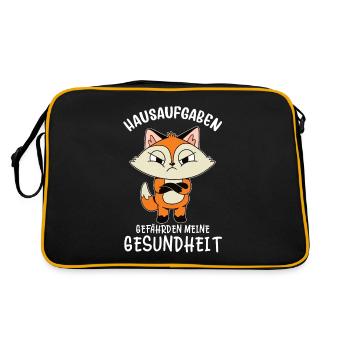Homework endangers my health school - Retro Bag - black/gold - Back