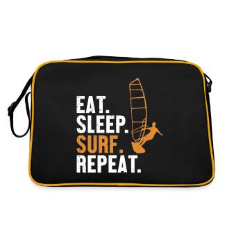 Eat Sleep Surf Repeat Water Sports Sailboarding - Retro Bag - black/gold - Back