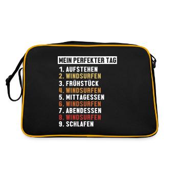 Windsurfen Perfekter Tag Sailboarding Surfer - Retro Bag - black/gold - Back