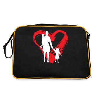 Mother Heart - Retro Tasche - Schwarz/Gold - Hinten