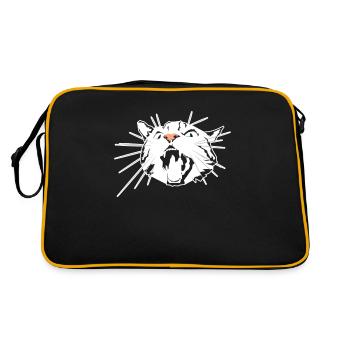 Angry Cat Conception artistique pour les amoureux des chats - Sac Retro - noir/or - Dos