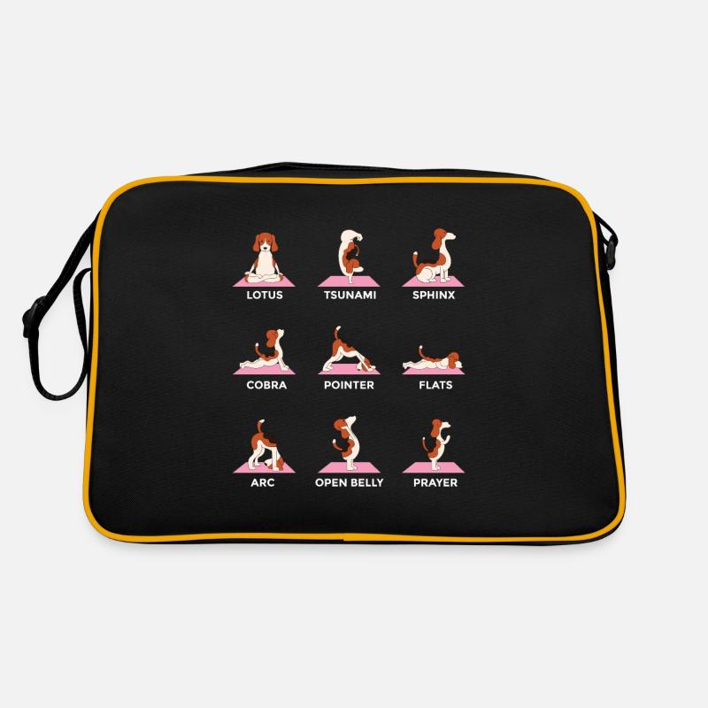 Yoga de chien - Sac Retro - noir/or